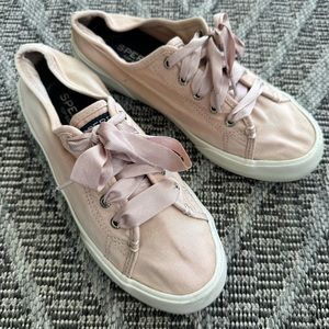 Blush pink sperry sneakers